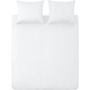 Ten Cate Katoen Satijnen Lits-Jumeaux Dekbedovertrek Streep 240x200/220 cm Wit