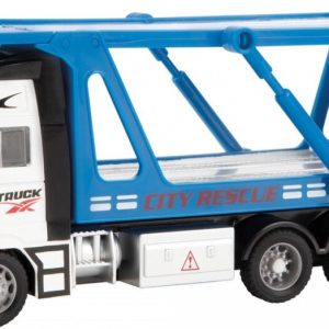 Metal Autotransport Vrachtwagen 1:38 Blauw 12cm