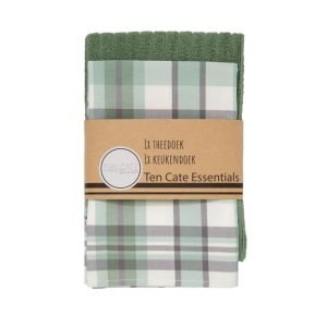 Ten Cate Theedoek en Keukendoek Ruit Groen