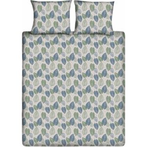 Ten Cate Katoenen Lits-Jumeaux Dekbedovertrek Graphic Leaves 240x220/220 cm Blauw/Groen