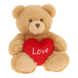 Keeleco Knuffel Beer met Hart 30 cm Bruin