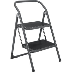 Metaltex Kappa 2 Huishoudtrap met 2 Treden 47x48x76 cm Zwart