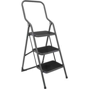 Metaltex Huishoudtrap Kappa 3 46x62x136 cm RVS/Grijs/Zwart