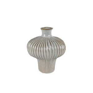Vaas Jodie 25.5x23.5x29 cm Aardewerk/Wit/Bruin