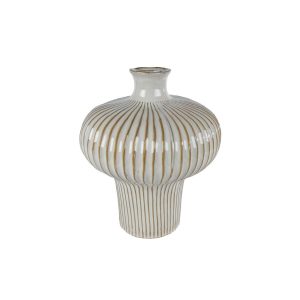 Vaas Jodie 31x31x35.5 cm Aardewerk/Wit/Bruin