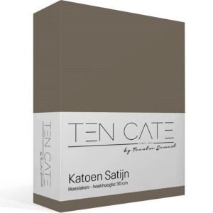 Ten Cate Katoen Satijnen Hoeslaken 90x220 cm Taupe