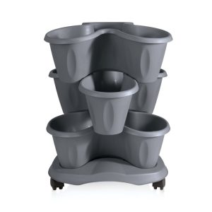 Bama Trifoglio Plantenbak met Wieltjes 40x51 cm Grijs