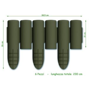 Bama Tuin Modulaire Rand Imitatiehout 38.5x15 cm 6 Stuks Bruin