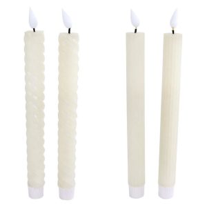 LED Kaarsen Moving Light + Timer 2 Stuks Ivoor Assorti