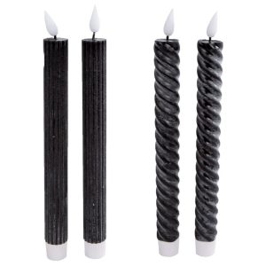 LED Kaarsen Moving Light + Timer 2 Stuks Zwart Assorti