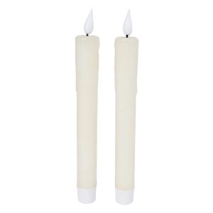 LED Kaarsen + Afstandsbediening 2 Stuks Ivoor