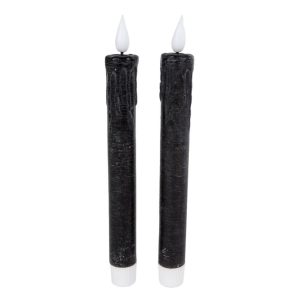 LED Kaarsen + Afstandsbediening 2 Stuks Zwart