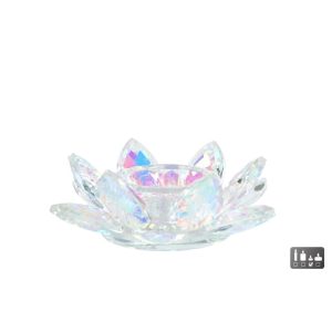 Glazen Theelichthouder Lotus Pareleffect 12x12x4 cm
