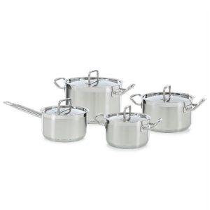 BK Precision Pannenset 4-delig RVS/Glas/Zilver