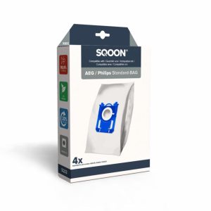 Sqoon Stofzuigerzakken voor AEG/Philips Standard Bag 4 Stuks
