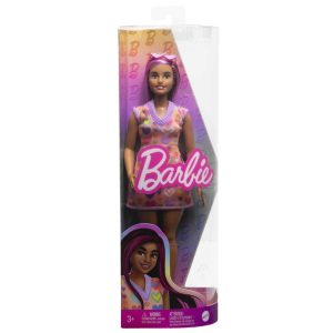 Barbie Fashionista Pop Hartjes Jurk Donker Haar