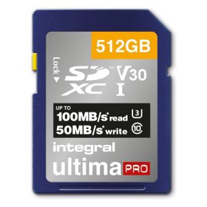 Integral Memory Card UltimaPro SDXV V30 100/50MBS 512GB