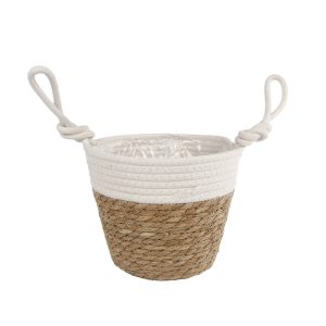 Rieten Plantenmand Blois 20x14x30 cm Naturel/Wit