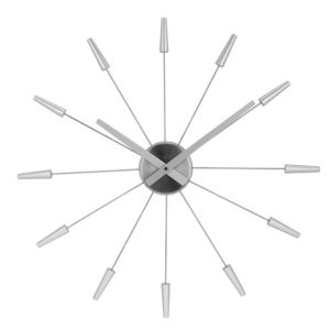 NeXtime NE-2610ZI Wandklok Dia. 58 Cm, Metaal, Zilver, 'Plug Inn'