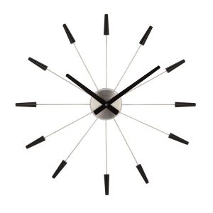 NeXtime NE-2610ZW Wandklok Dia. 58 Cm, Metaal, Zwart, 'Plug Inn'