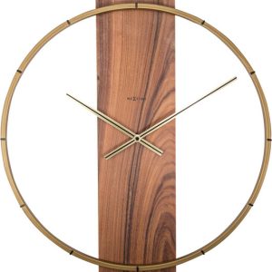 NeXtime NE-3195BR Wandklok 50.8x58.2x4.3, Hout/Steel, Bruin