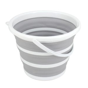 Clean Home Opvouwbare Emmer 10L Grijs/Wit