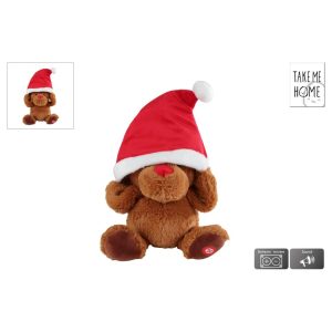 Take me Home Dansend Rendier Knuffel + Kerstmuts + Muziek