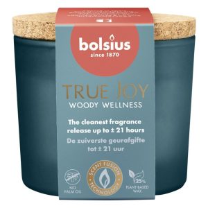 Bolsius True Joy Woody Wellness Geurkaars 6.6x8.3 cm Blauw