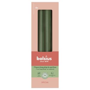 Bolsius Gotische Kaarsen 4 Stuks Metallic Green