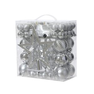 Decoris Kerstboom Decoratie 67-delig Zilver