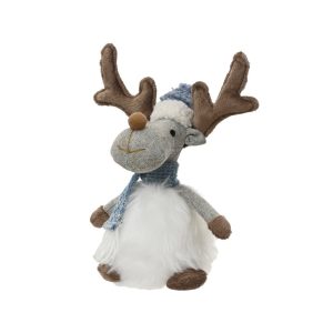 Decoratie Winter Hert 19x12x22 cm Wit