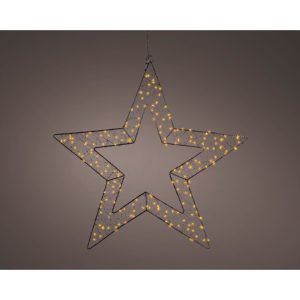 Decoratie Metalen LED Ster 1x58x58 cm Zwart