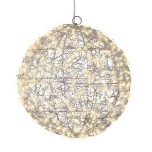 Lumineo Metalen LED Frame Bol 28 cm Zilver