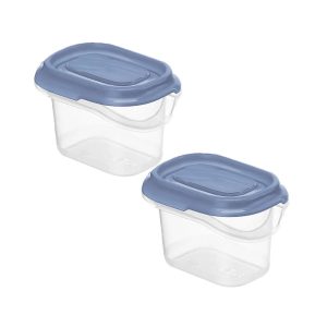 Rotho RONDO Koelkast Bewaardozen 2x0.07L Horizon Blauw/Transparant
