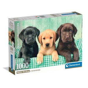 Clementoni High Quality Collection Puzzel Labrador Puppies 1000 Stukjes + Poster