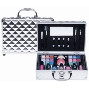 Casuelle Make-Up Koffer Zilver Croco