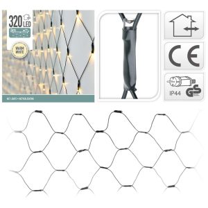 S.I.A. LED Netverlichting 300x150 cm 320 LEDs Warm Wit Licht Groen