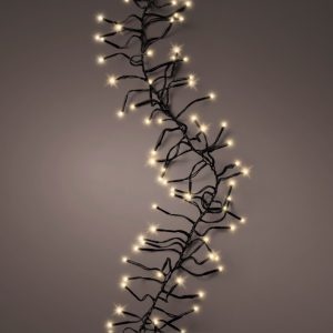 Lumineo LED Cluster Lights voor Buiten 288 LEDs 260 cm Zwart/Soft Gold Licht