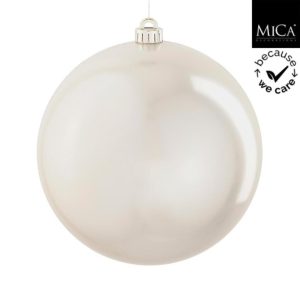 Mica Decorations Kerstbal Onbreekbaar 25 cm Cr&egrave;me Parelmoer