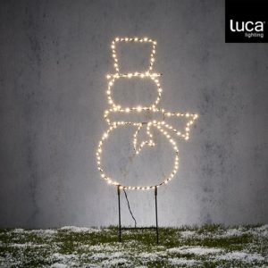 Luca Lighting Tuinsteker LED Sneeuwman 30x68.5 cm Warm Wit Licht