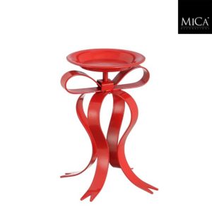 Mica Decorations Kandelaar Strik 17x14x20 cm Rood