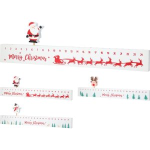 Decoratie Advent Kalender 40 cm Wit/Rood Assorti