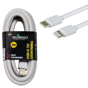 Greenmouse USB-C naar Lightning Datakabel 200 cm Wit