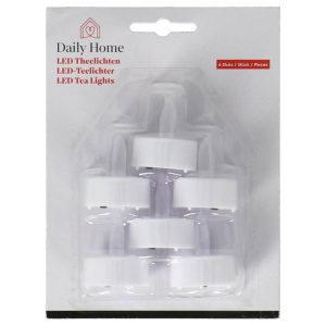 Daily Home LED Theelichten 3.8 cm 6 Stuks Wit