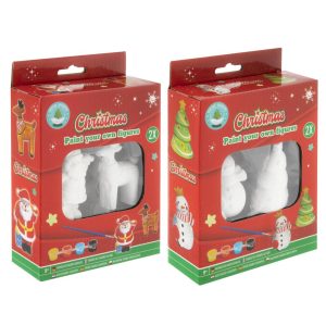 Grafix Kerst Gipsset 2 Figuren 7 cm Assorti