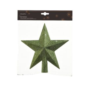 Decoris Piek 4.2x19x19 cm Groen Glitter