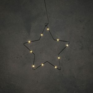 LED Ster 25 cm 10 LEDs Warm Wit Licht Zwart