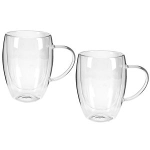 Theeglazen Dubbelwandig 300 ml 2 Stuks Transparant