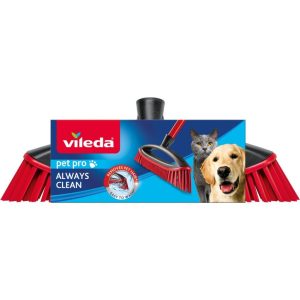 Vileda PetPro Always Clean Bezem Borstel Zwart/Rood