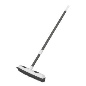 Clean Home Siliconen Bezem met Telescopische Steel Zwart/Wit